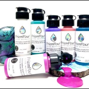 ."Beach Bouquet", PrizmPour 6pc Set, 2oz. Bottles - Violet Rose, Chantilly Lace, Royal Sapphire, Neptune's Gaze, Pink Diamond & Peach Dahlia