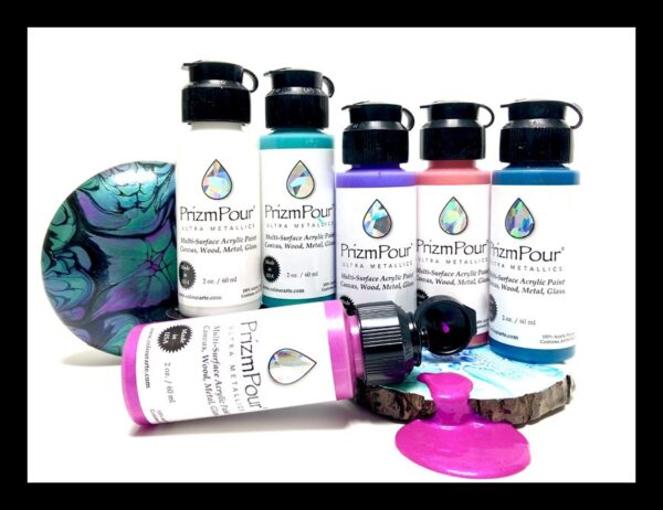 .NEW Poinsettia, PrizmPour 8oz Bottle Acrylic Metallic Paint