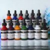 .#2 set Purely Pigments Artists Colors Bakers dozen (13 )colors Blood Orange, Lilac Lapis, Aztec Yellow, Oriental Blue, Green Shade Blue, Red Shade Blue, Electric Orange, Royal Violet, Sap Green, Hickory Leaf, Old Rose,  BONE Black Mixing White ( Titanium ) White